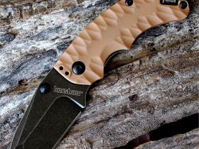 Нож складной Shuffle II - KERSHAW 8750TTANBW, сталь 8Cr13MoV c покрытием BlackWash™, рукоять термопластик GFN коричневого цвета