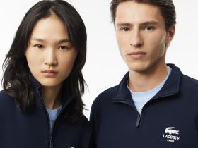 Свитшот Lacoste унисекс с застежкой-молнией с высоким воротом