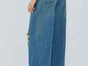 Джинсы со средней посадкой, Синий