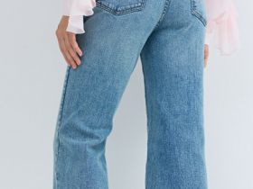 Джинсы Bootcut с высокой посадкой, Голубой