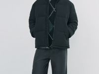 Утеплённая куртка с воротником-стойкой, Черный