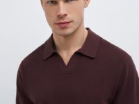 Поло текстурной вязки, Фиолетовый