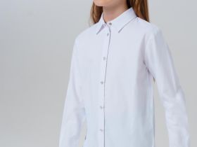 Комплект для девочек: блузка текстильная, жилет трикотажный