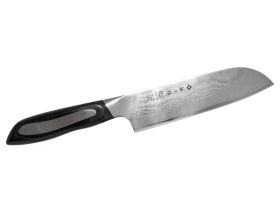 Нож Сантоку Tojiro Flash, FF-SA180, сталь VG-10, чёрный, в картонной коробке