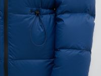 Пуховое пальто с капюшоном и талией на кулиске