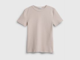 Футболка в рубчик, Бежевый