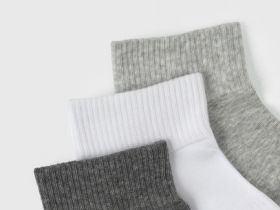 Короткие носки с поддержкой стопы, 3 пары, Серый