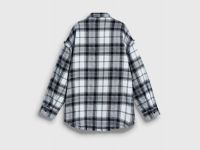 Рубашка в клетку из фланели для девочек, Серый