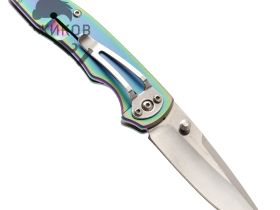 Складной нож SanRenMu 7073LUX-SI, сталь 12C27, рукоять нержавеющая сталь, градиент