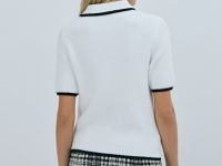 Джемпер-поло с коротким рукавом, Белый
