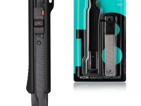 Нож канцелярский Globus 18 мм с набором лезвий 10 шт., блистер