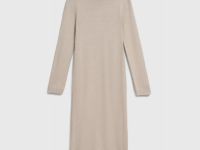 Вязаное платье с пайетками, Бежевый