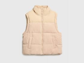 Вельветовая утеплённая куртка для девочек, Бежевый