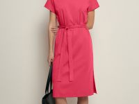 Платье из мерсеризованного хлопка с поясом