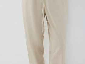 Льняные брюки Baggy, Бежевый