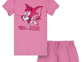 Комплект трикотажный для девочек: фуфайка (футболка), шорты - 2 изделия в наборе