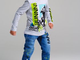 Брюки текстильные джинсовые утепленные флисом для мальчиков