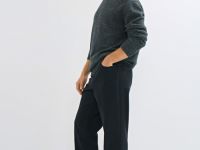 Утеплённые свободные джинсы Bow, Серый