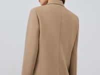 Двубортный жакет, Бежевый