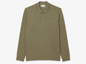 Мужское поло Lacoste L.12.21 классического кроя с длинным рукавом
