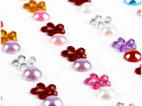 Наклейки акриловые MESHU "Bright flowers", 25*10 см, стразы, 150 наклеек, инд. уп., европодвес