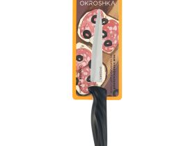 Нож кухонный универсальный Okroshka Crouton 11.8 см, сталь 5cr15mov, рукоять пластик, черный