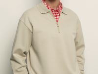 Толстовка из хлопка с отложным воротником