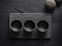 Villeroy & Boch Набор из 3 пиал с блюдом-подставкой Black/Gray Manufacture Rock Villeroy & Boch