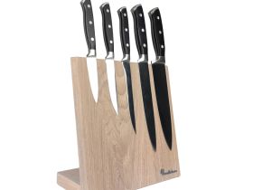 Подставка настольная магнитная для 5 ножей Woodinhome KS002LSOW, дуб беленый