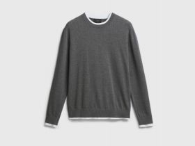 Джемпер с имитацией футболки, Серый