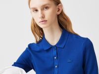 Женская приталенная рубашка-поло Lacoste приталенного кроя из эластичного хлопка