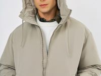 Утеплённая куртка с капюшоном, Бежевый