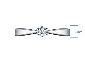 Классическое кольцо из белого золота с бриллиантом э4701кц12150900