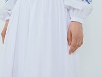 Юбка А-силуэта с вышивкой, Белый