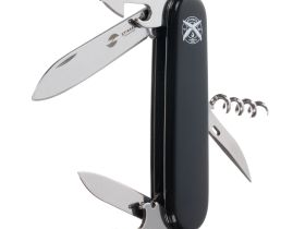 Нож перочинный Stinger 90 мм, 11 функций, черный, в блистере