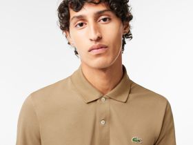 Мужское поло Lacoste L.12.21 классического кроя с длинным рукавом