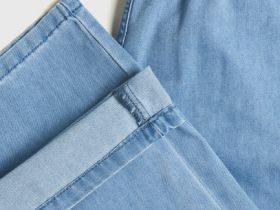 Широкие джинсы с утяжкой для девочек, Голубой