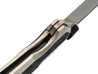 Складной нож TuoTown Tiburon satin, сталь Tmax, рукоять Grey Crystal Ti/Chaotic Black CF