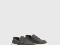 Лоферы из искусственной замши, Серый