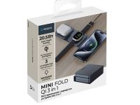 Беспроводное зарядное устройство Deppa MagSafe Mini Fold QI 3 в 1 (23164) для смартфона/наушников/Apple Watch 15W (черный)