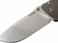Нож складной LionSteel SR2 G (GREY) Mini, сталь Uddeholm Sleipner® Satin, рукоять титан по технологии Solid®, серый
