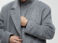 Двубортное пальто с отложным воротником