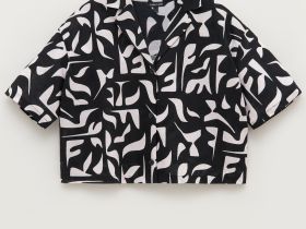 Рубашка женская с принтом изо льна