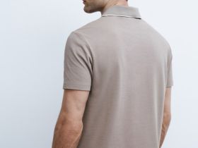 Поло из мягкого пике, Бежевый