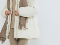 Утеплённая стёганая куртка с капюшоном, Бежевый