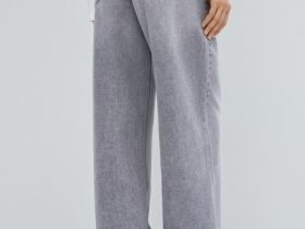 Ультраширокие джинсы с высокой посадкой, Серый