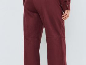 Прямые брюки из искусственной замши, Фиолетовый