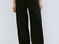 Широкие трикотажные брюки для девочек, Черный