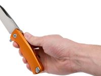 Нож складной LionSteel ROK A OS, сталь Bhler M390 Satin Finish, рукоять алюминий, оранжевый