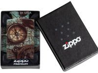 Зажигалка ZIPPO Compass Design с покрытием 540 Matte, латунь/сталь, разноцветная